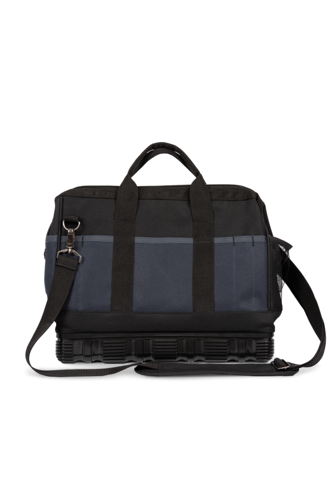 Sac à outils avec fond plastique bleu et noir
