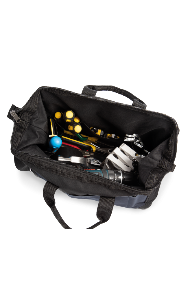 Sac à outils avec fond plastique bleu