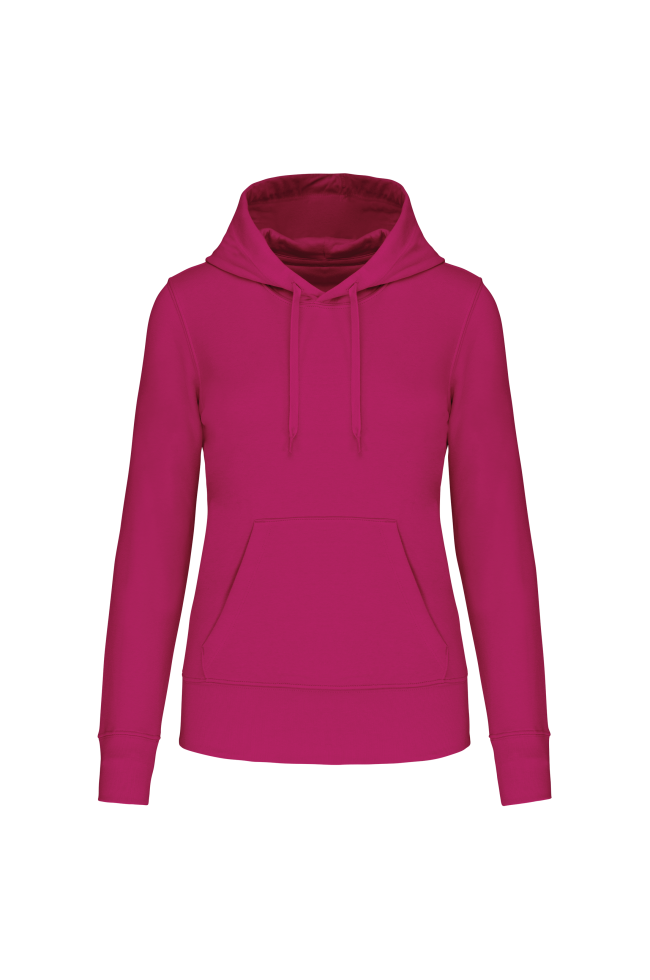 Sweat-shirt éco à capuche fushia