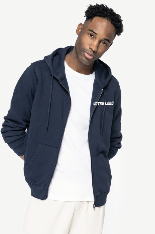 Sweat-shirt écoresponsable zippé à capuche unisexe