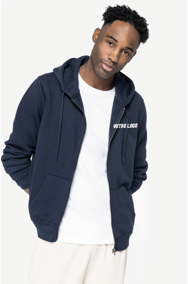 Sweat-shirt écoresponsable zippé à capuche unisexe