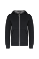 Sweat-shirt zippé capuche enfant noir et gris
