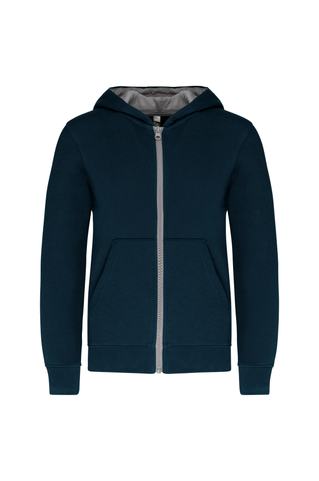 Sweat-shirt zippé capuche enfant navy