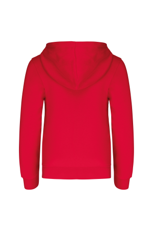 Sweat-shirt zippé capuche enfant rouge
