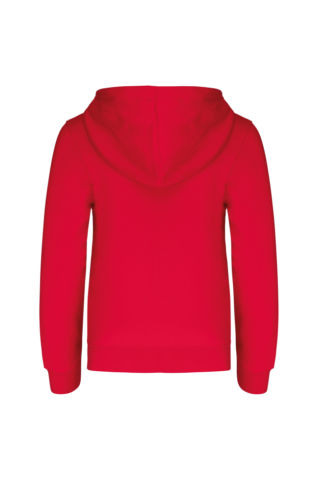 Sweat-shirt zippé capuche enfant rouge