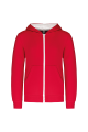 Sweat-shirt zippé capuche enfant rouge