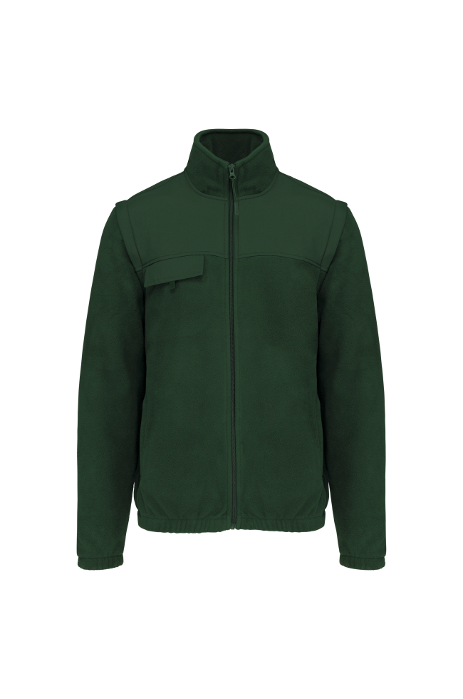Veste polaire manches amovibles homme vert
