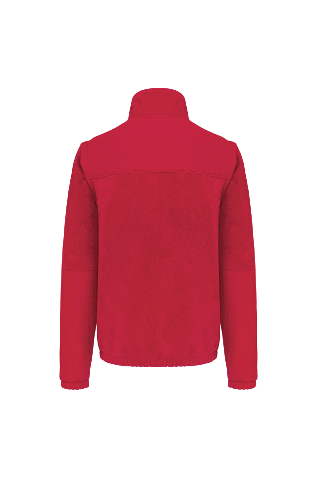 Veste polaire manches amovibles homme rouge