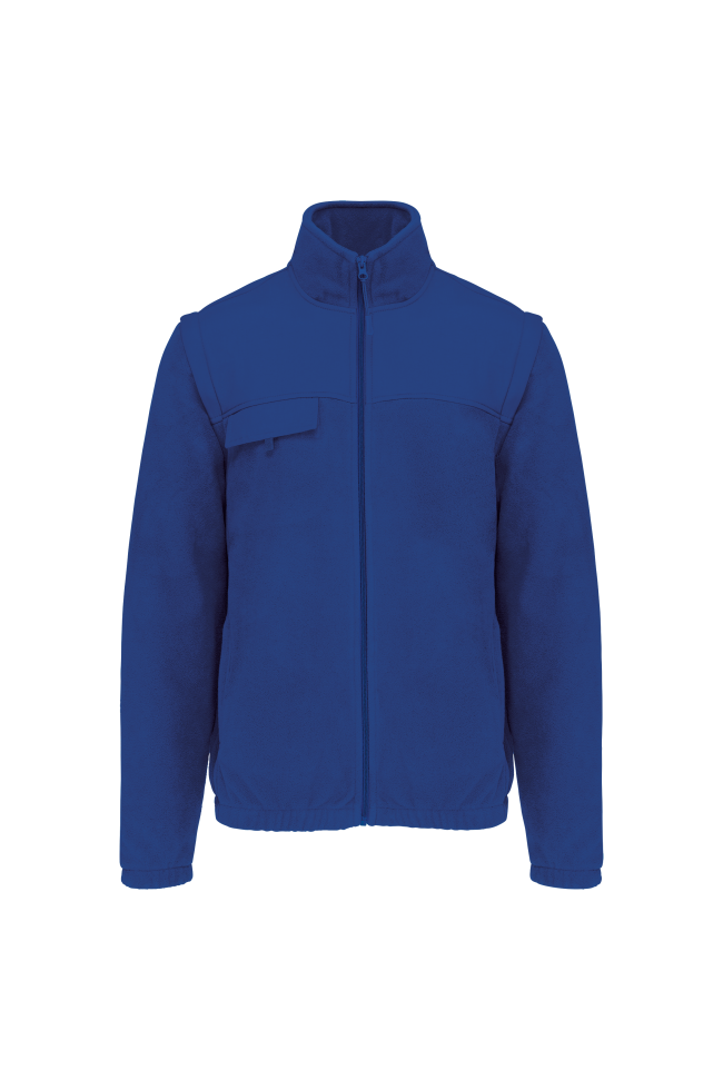 Veste polaire manches amovibles homme bleu