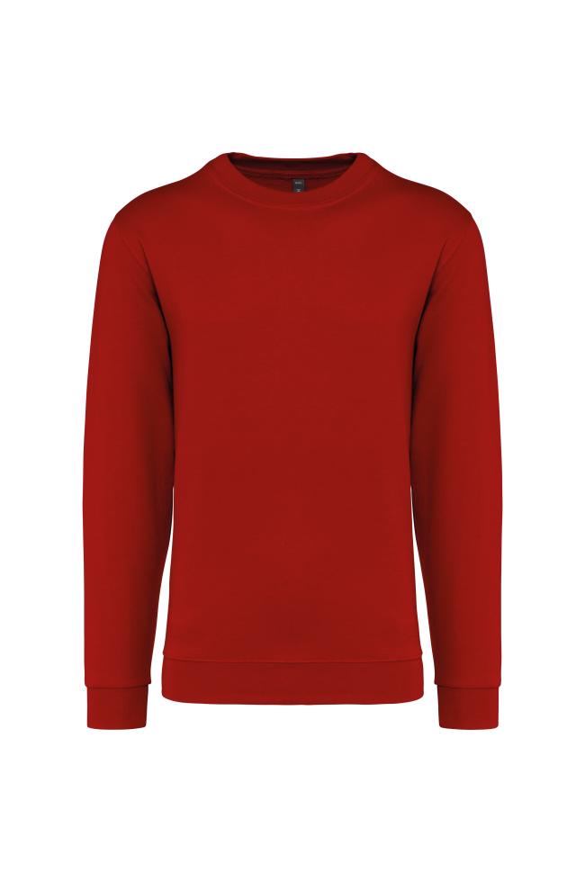 Sweat-shirt col rond rouge
