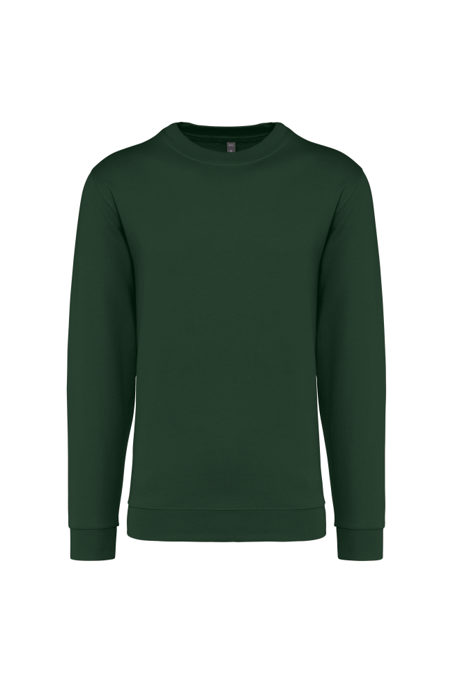 Sweat-shirt col rond vert foncé