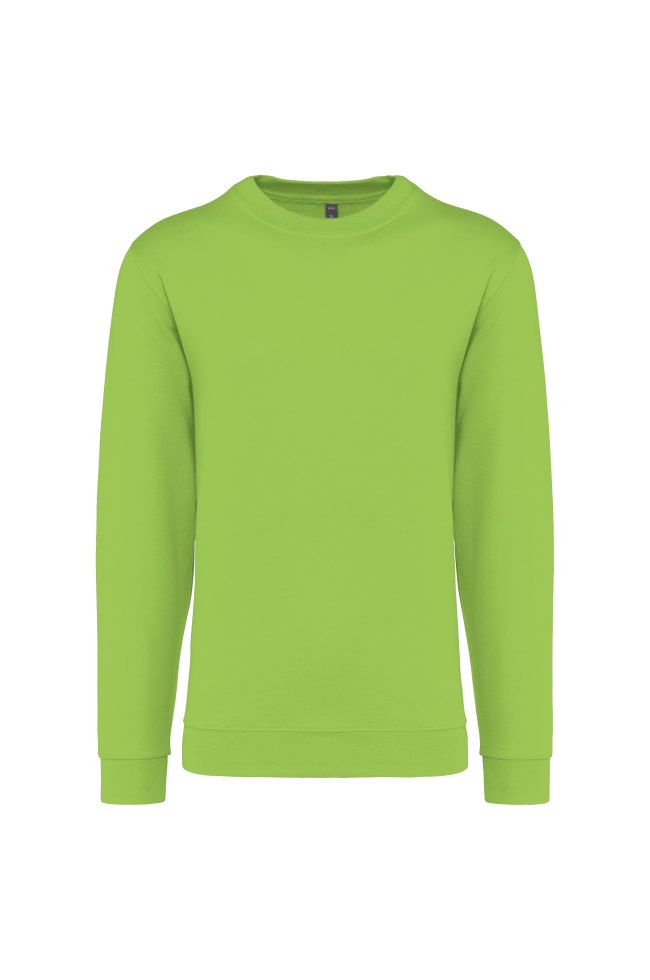 Sweat-shirt col rond vert lime