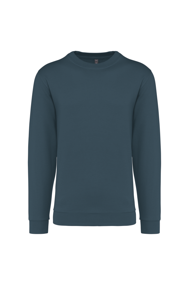 Sweat-shirt col rond vert gris bleu