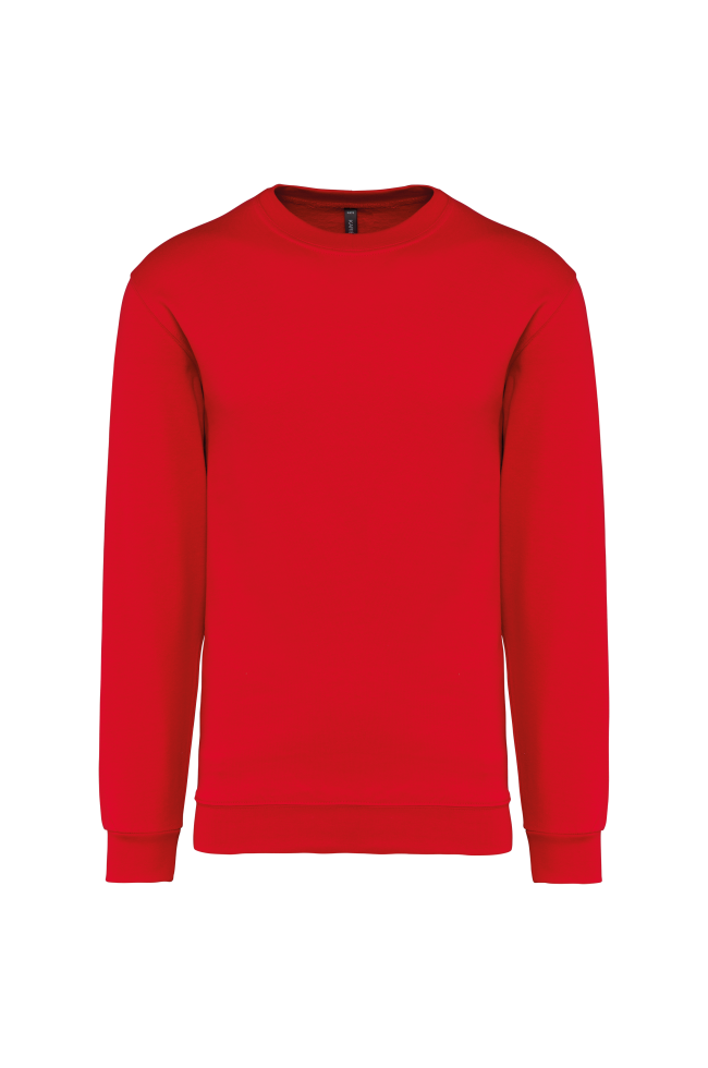 Sweat-shirt col rond rouge