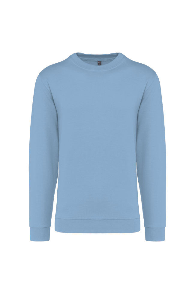 Sweat-shirt col rond bleu ciel
