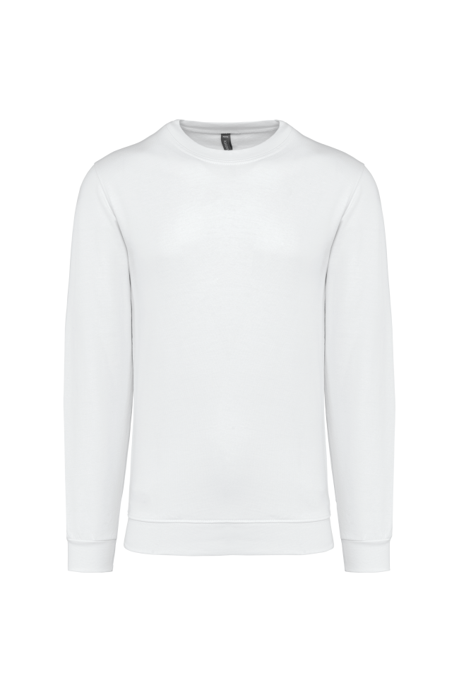 Sweat-shirt col rond blanc