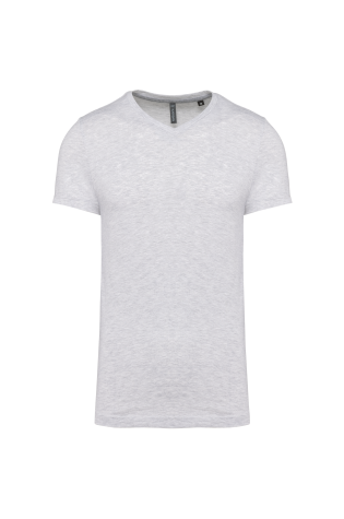 T-shirt col V manches courtes gris