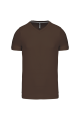 T-shirt col V manches courtes marron