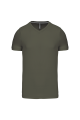 T-shirt col V manches courtes gris vert