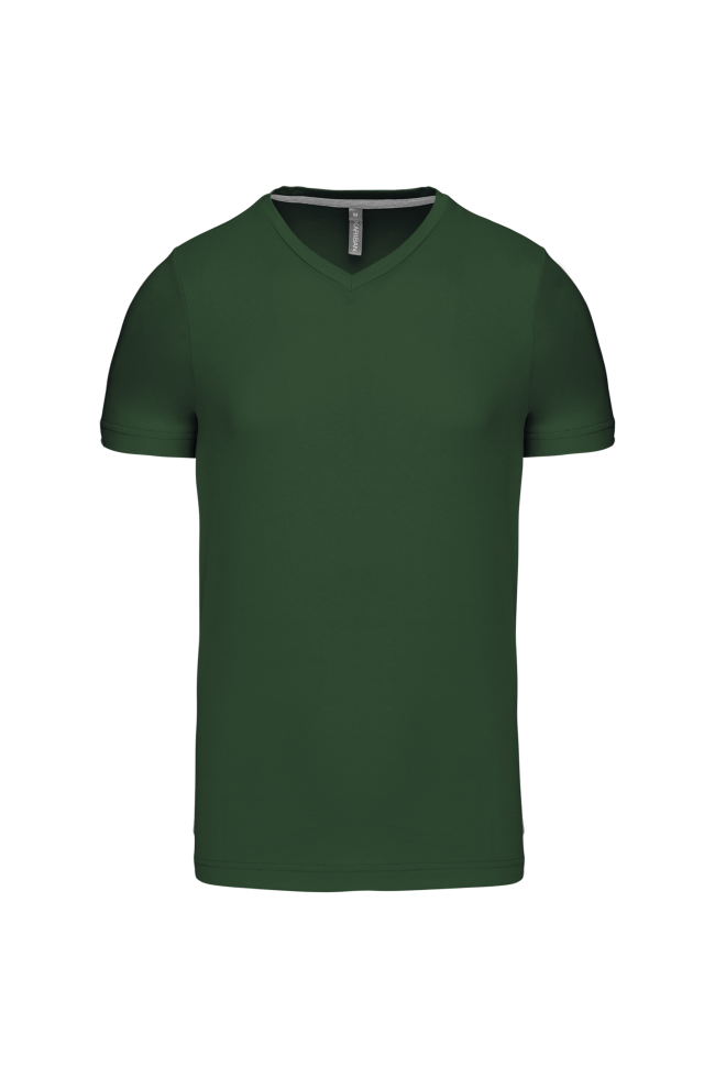 T-shirt col V manches courtes vert