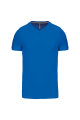 T-shirt col V manches courtes bleu