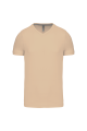 T-shirt col V manches courtes sable