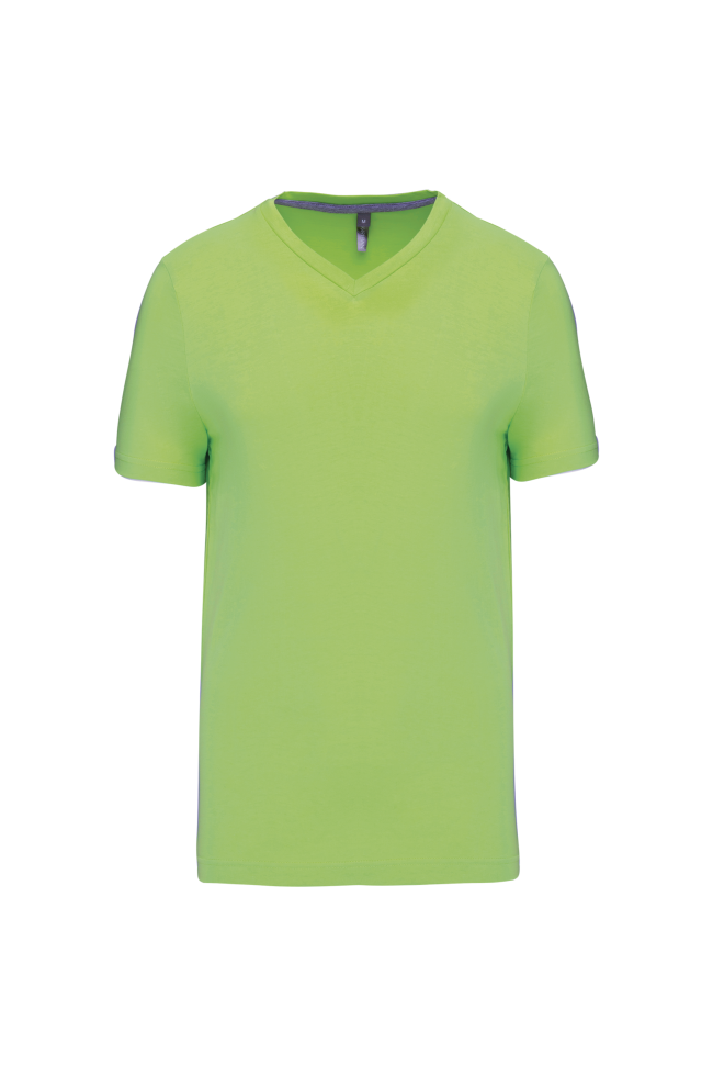 T-shirt col V manches courtes vert clair