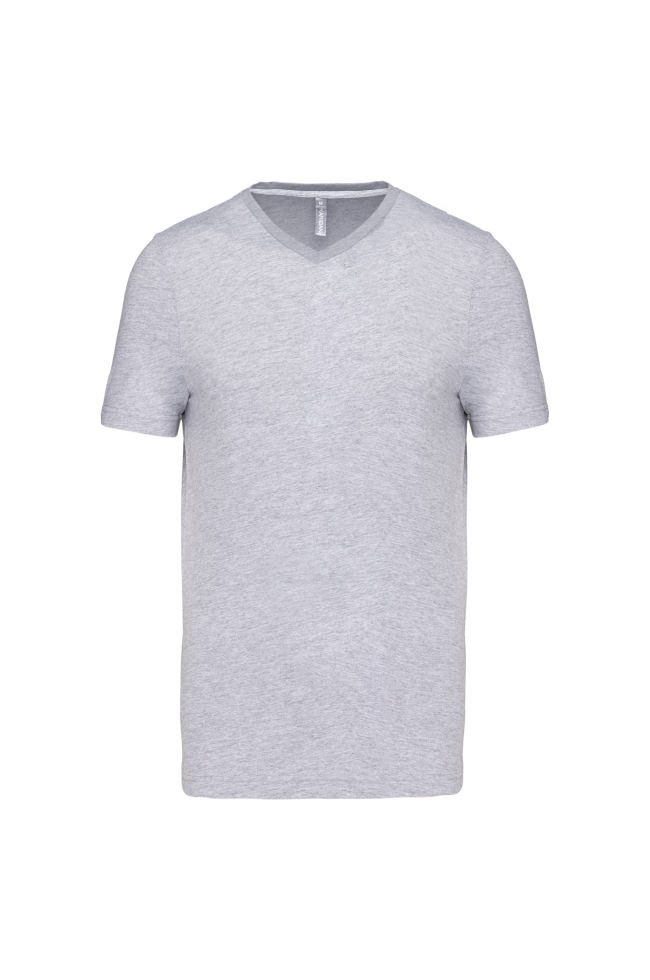 T-shirt col V manches courtes gris