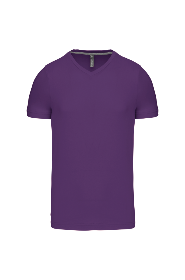 T-shirt col V manches courtes violet
