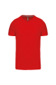T-shirt col V manches courtes rouge