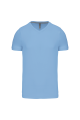 T-shirt col V manches courtes bleu ciel