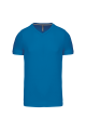 T-shirt col V manches courtes bleu