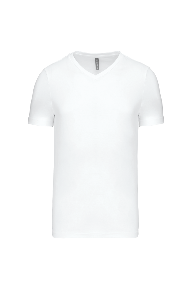 T-shirt col V manches courtes blanc