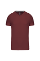 T-shirt col V manches courtes wine
