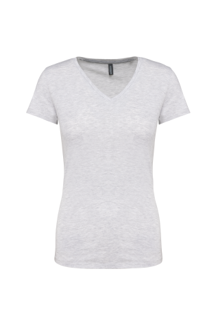 Tee-shirt col V gris