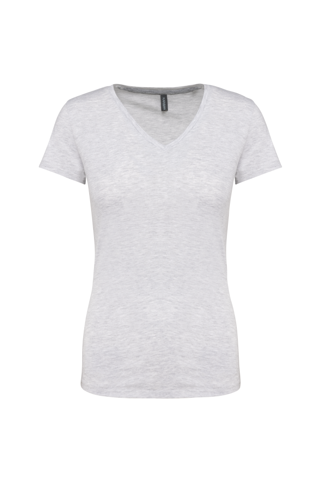 Tee-shirt col V gris