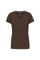 Tee-shirt col V chocolat