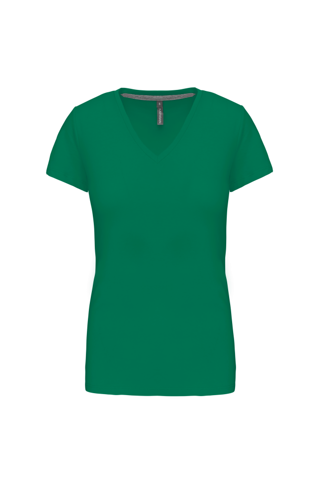 Tee-shirt col V vert