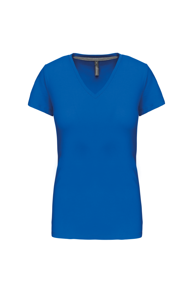 Tee-shirt col V bleu
