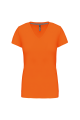 Tee-shirt col V orange