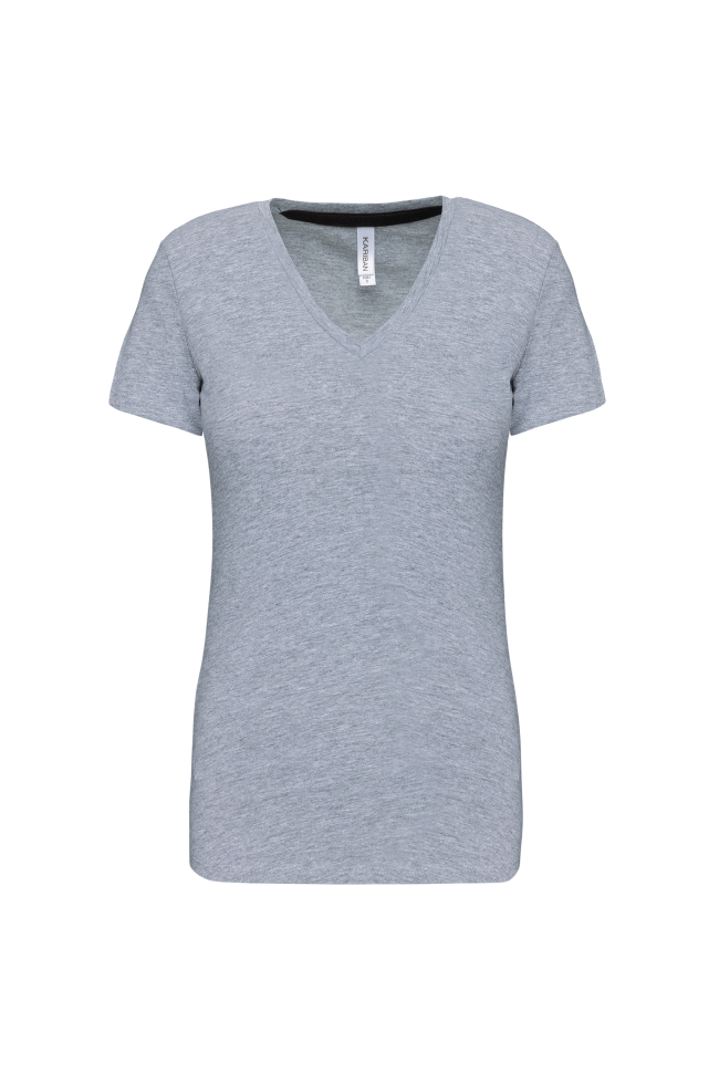 Tee-shirt col V gris