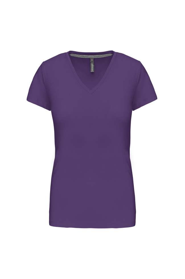 Tee-shirt col V violet
