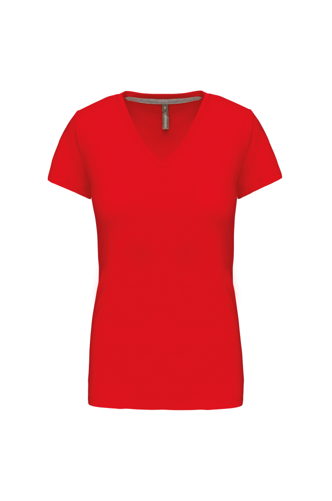 Tee-shirt col V orange