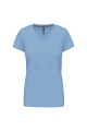 Tee-shirt col V bleu ciel
