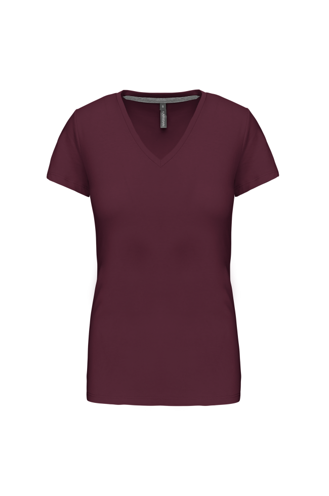 Tee-shirt col V wine