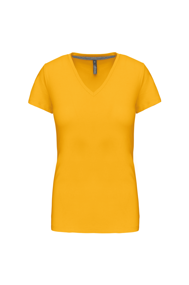 Tee-shirt col V jaune
