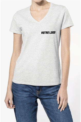 Tee-shirt col V Kariban manches courtes femme