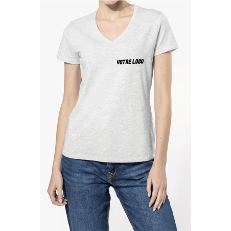Tee-shirt col V Kariban manches courtes femme | 150 Cover