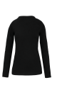 T-shirt col rond manches longues femme noir