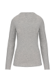 T-shirt col rond manches longues femme gris